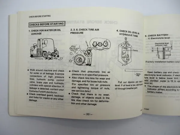 Komatsu FB 10 13 15 18 M -2 Forklift Truck Operation Maintenance Manual 1991