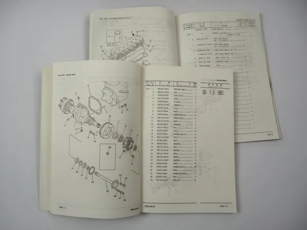 Komatsu FD 35 40 45 -5E Forklift + Engine 6D95L Parts Book 1990 Ersatzteilliste