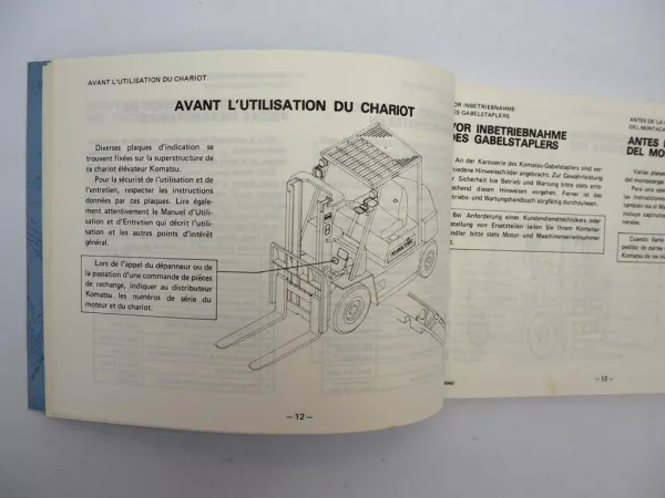 Komatsu FG FD 20 25 30 S H -8 Gabelstapler Betriebsanleitung Wartung 1986