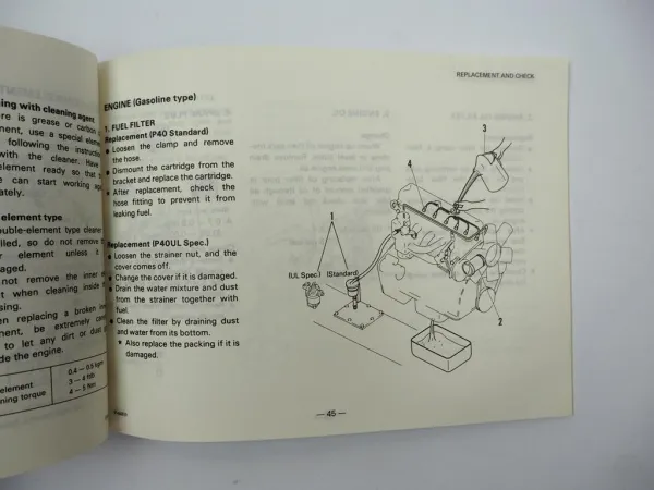 Komatsu FG FD 33 35 40 45 Z S -5 Forklift Operation Maintenance Manual 1992