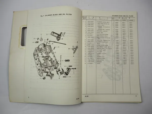 Komatsu H-20 H20 Gasoline Engine FG 10 15 20 25 30 T C Forklift Parts Book 1979