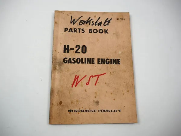 Komatsu H20 H-20 Gasoline Engine FG 10H 15H 18H 20 25 30 -8 Forklift Parts Book