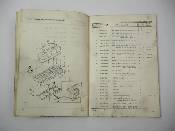 Komatsu H20 H-20 Gasoline Engine FG 10H 15H 18H 20 25 30 Forklift Parts Book