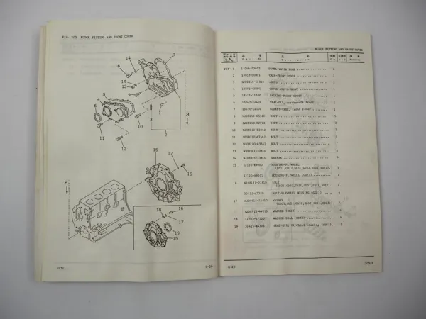 Komatsu H20 H-20 Gasoline Engine FG 15H 18H 20 23 25 28 30 Forklift Parts Book