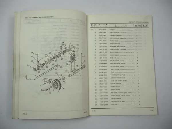 Komatsu H20 H-20 Gasoline Engine FG 15H 18H 20 25 30 -11 Forklift Parts Book
