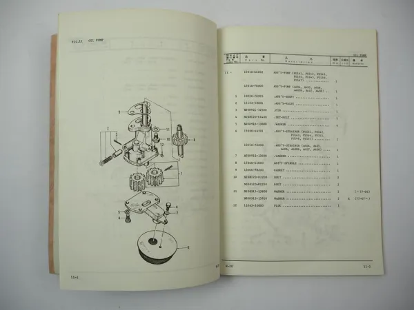 Komatsu H20 H-20 Gasoline Engine FG 20 25 30 10H 15H 18H Forklift Parts Book