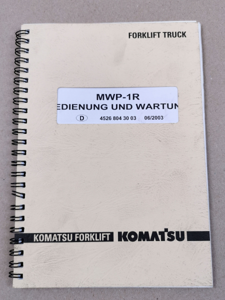 Komatsu MWP-1R Gabelstapler Bedienungsanleitung Wartung 2003