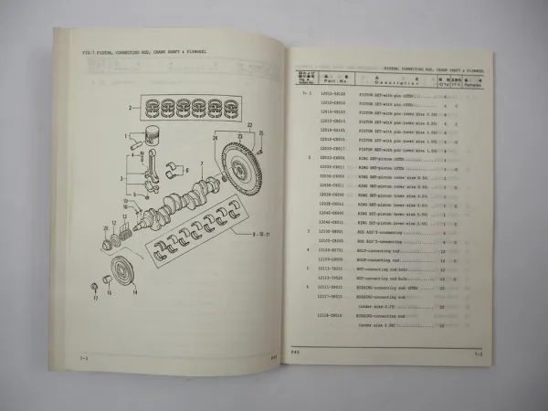 Komatsu P40 Gasoline Engine FG 35 38 40 45 50 60 70 -5 Forklift Parts Book 1991