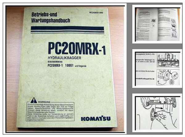 Komatsu PC20MRX-1 Hydraulikbagger Betriebsanleitung Wartungsanleitung FAI