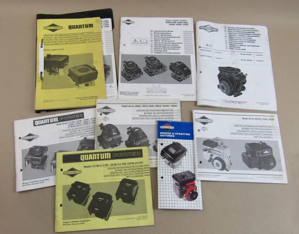 Konvolut Briggs & Stratton 9B900 - 129800 Motoren Betriebsanleitung Manual 80/90