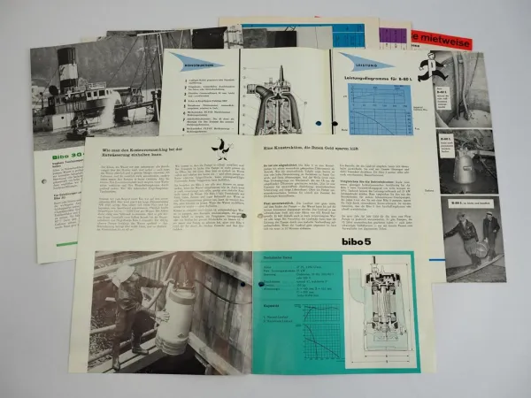 Konvolut Prospekte Flygt Bibo Pumpen Tauchpumpen + Preislisten 1960er Jahre