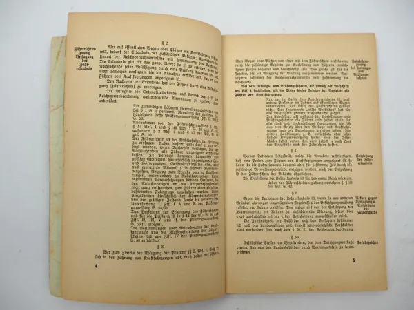 Kraftfahrer habt acht! Vorschriften KFZ Straßenverkehrsordnung Steuergesetz 1928