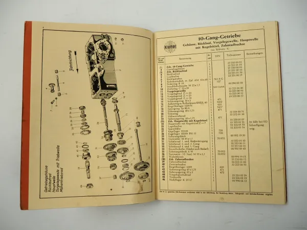 Kramer 350 Export Schlepper Ersatzteilliste Ersatzteilkatalog 1963