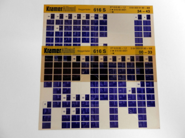 Kramer 616 S Baggerlader Ersatzteilliste Ersatzteilkatalog Microfiche 1997