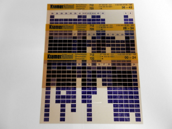 Kramer 712 / 720 Ersatzteilliste Spare Parts Catalog Microfiche