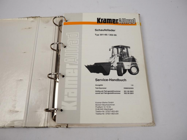 Kramer Allrad 301-00 302-00 Werkstatthandbuch Service Handbuch 2000
