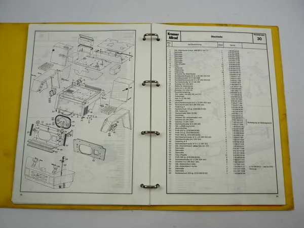 Kramer Allrad 312L Schaufellader Ersatzteilliste Ersatzteilkatalog 1990