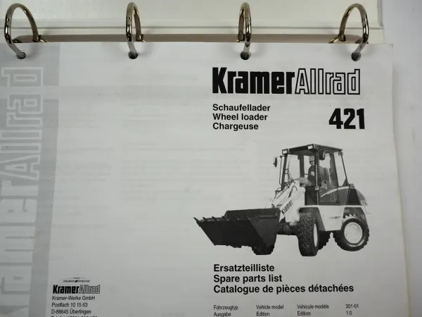Kramer Allrad 421 Schaufellader Ersatzteilliste Ersatzteilkatalog