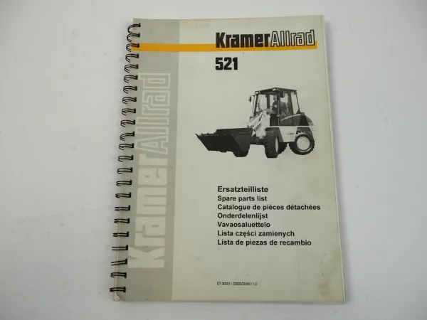 Kramer Allrad 521 Radlader Ersatzteilliste Bildkatalog Spare Parts List 2002