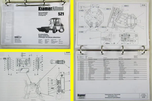 Kramer Allrad 521 Schaufellader Ersatzteilliste Spare parts list 2002