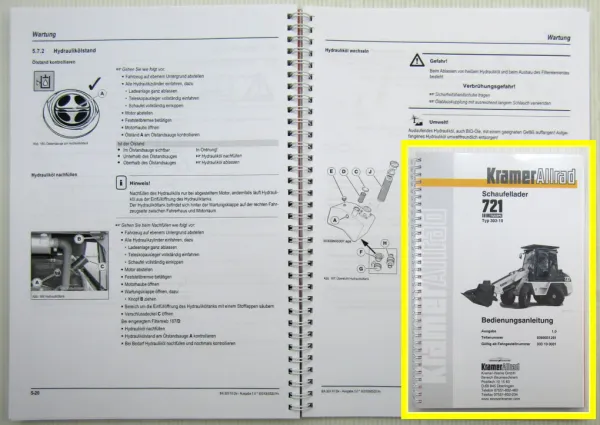 Kramer Allrad 721 Telescopic Bedienungsanleitung ab Fg Nr. 303 10 0001