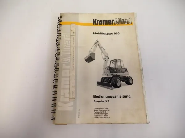 Kramer Allrad 808 Mobilbagger Bedienungsanleitung 1998