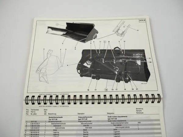 Kramer Allrad Banketträumschaufel Bedienungsanleitung Ersatzteilkatalog 2000