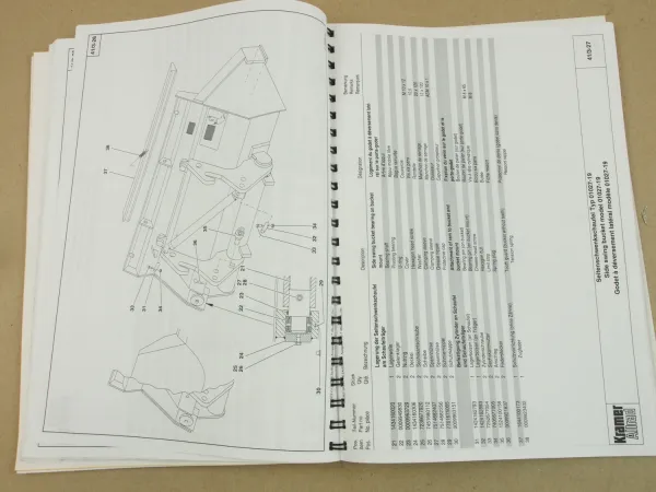 Kramer Allrad Seitenschwenkschaufel Bedienungsanleitung Ersatzteilkatalog 2000