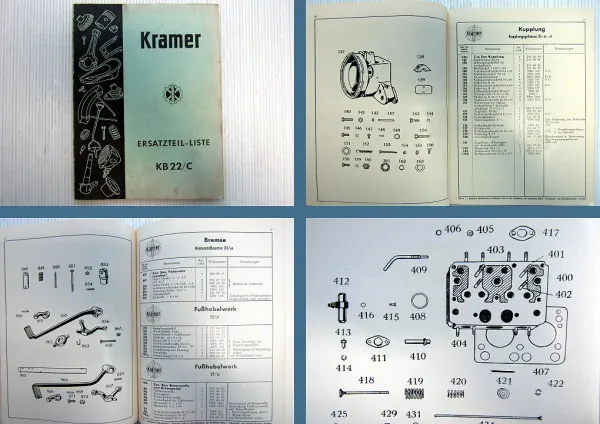 Kramer KB 22/C Schlepper Ersatzteilliste Ersatzteilkatalog 1952