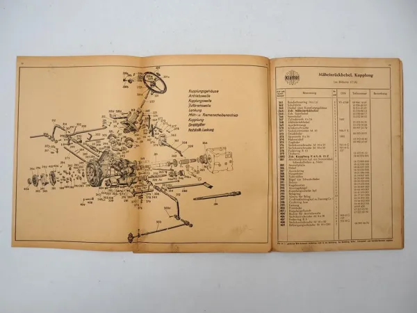 Kramer KL200 Schlepper Ersatzteilliste Ersatzteilkatalog 1959