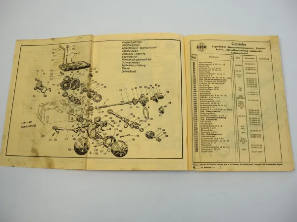 Kramer KLD330 KA330 KL330A Schlepper Ersatzteilliste Ersatzteilkatalog 1958