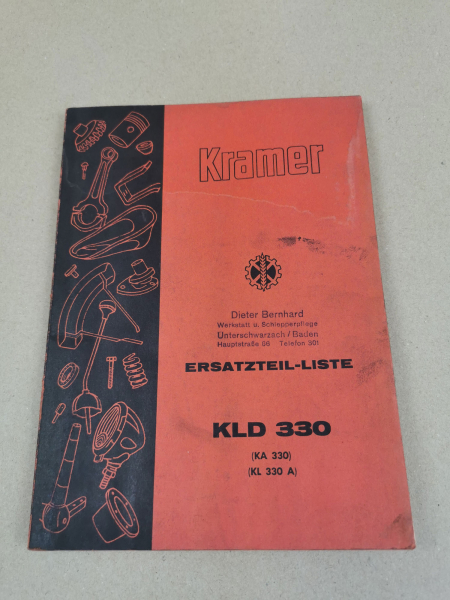 Kramer KLD330 KA330 / KL330A Schlepper Ersatzteilliste Ersatzteilkatalog ca 1958
