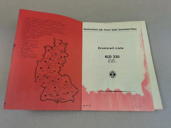 Kramer KLD330 KA330 / KL330A Schlepper Ersatzteilliste Ersatzteilkatalog ca 1958
