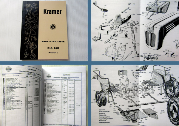 Kramer KLS140 Schlepper Ersatzteilliste Ersatzteilkatalog ca. 1960