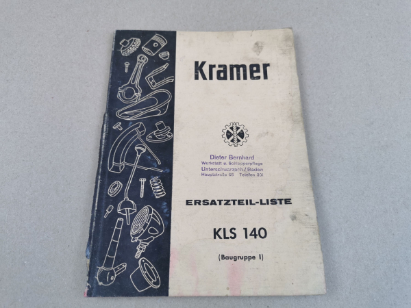 Kramer KLS140 Schlepper Ersatzteilliste Ersatzteilkatalog ca. 1960