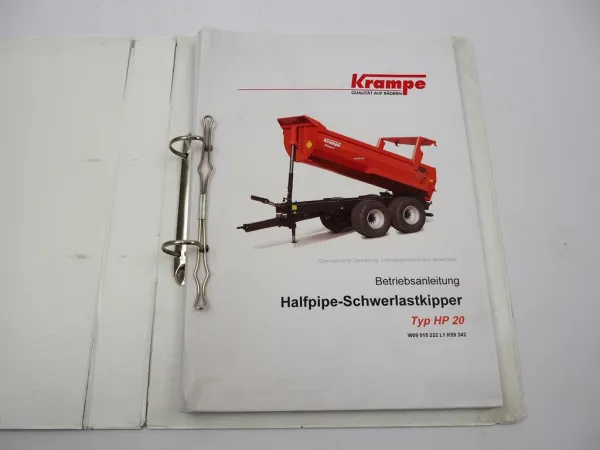 Krampe HP20 Halfpipe Schwerlastkipper Betriebsanleitung Ersatzteilliste 2020