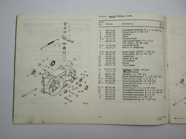 Kreidler Flory 20 22 Mofa Ersatzteilliste Ersatzteilkatalog 1979