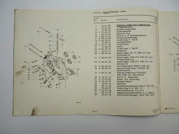 Kreidler RS RSH G GS Motorrad Kleinkraftrad Ersatzteilliste ab BJ 1978