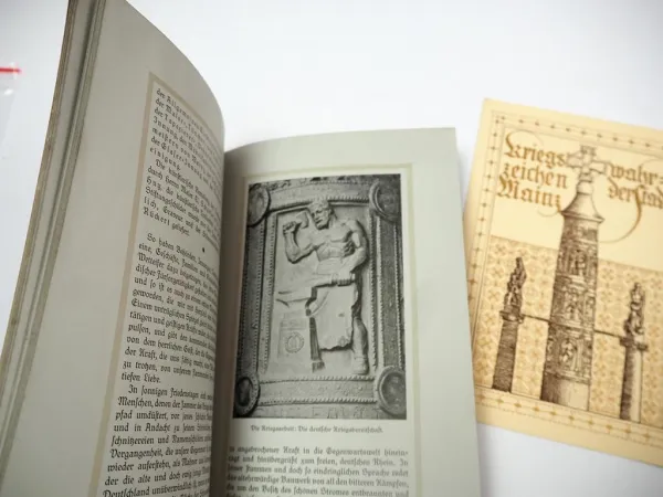 Kriegssäule Nagelsäule Mainz 1916 Nagelschein Ansichtskarte und Heft