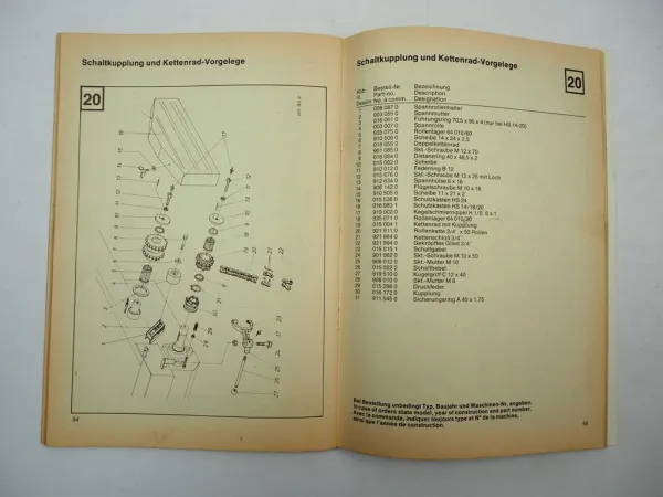 Krone HS 14 18 20 24 Ladewagen Betriebsanleitung Ersatzteilliste 1984