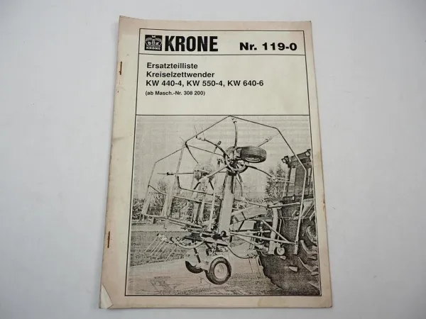 Krone KW 440-4 550-4 640-6 Kreiselzettwender Ersatzteilliste