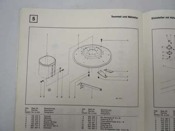 Krone TA2/191 Turbomäher Betriebsanleitung Ersatzteilliste 1986