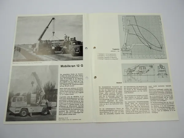 Krupp 12 G Autokran Mobilkran Hydaulikkran mit Teleskopausleger Prospekt 1965