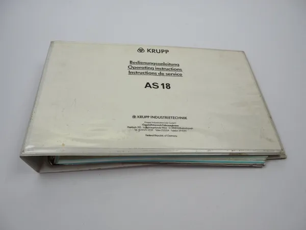 Krupp AS18 Mobilkran Betriebsanleitung Bedienungsanleitung 1970er Jahre