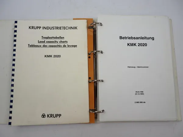 Krupp KMK 2020 Mobilkran Betriebsanleitung Bedienungsanleitung Schaltplan 1996