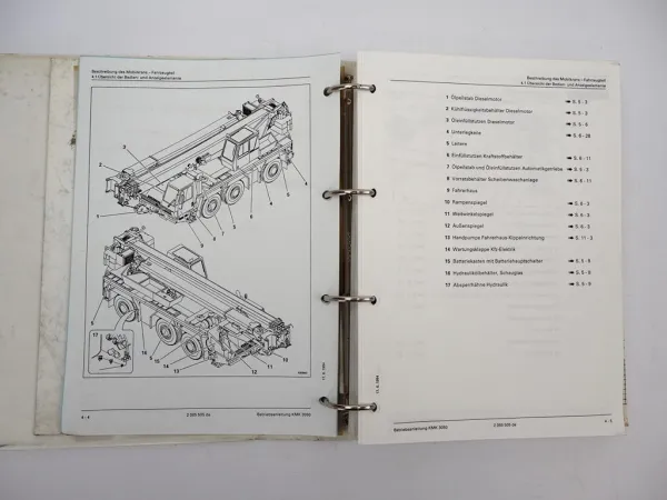 Krupp KMK 3050 Mobilkran Betriebsanleitung Bedienungsanleitung Schaltplan 1994