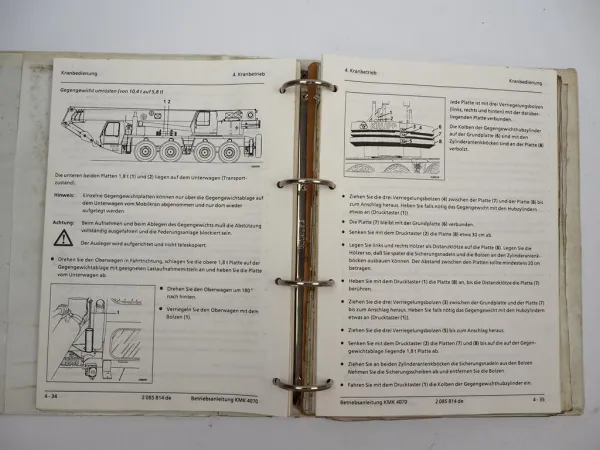Krupp KMK 4070 Mobilkran Betriebsanleitung Bedienung Wartung Schaltplan 1989