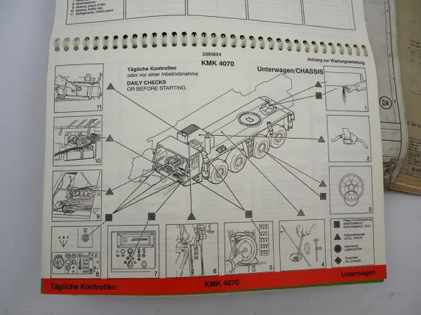 Krupp KMK 4071 Mobilkran Wartungsplan Schaltplan Elektrik Hydraulik ca. 1988