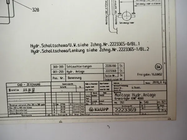 Krupp KMK 4080 Mobilkran Schulungshandbuch Service Training Schaltplan 1992