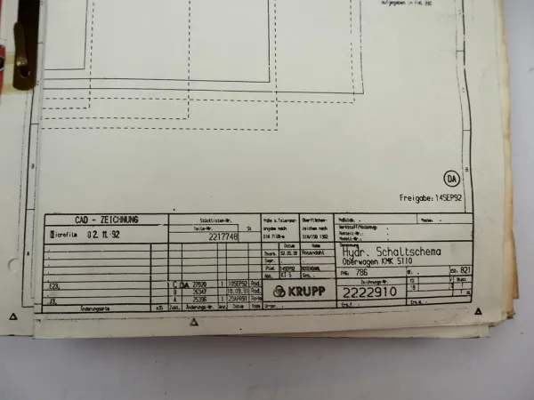 Krupp KMK 5110 Mobilkran Schaltplan Elektrik Hydraulik ca. 1990